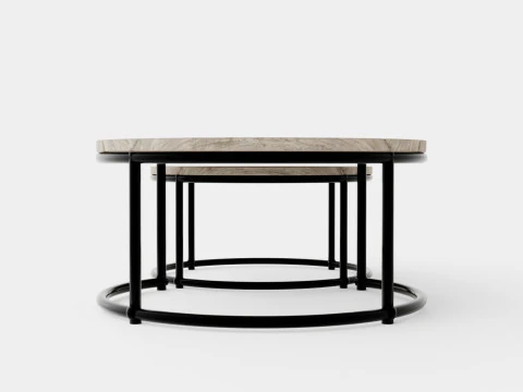 Anson nesting table charcoal 2 set 3D Model