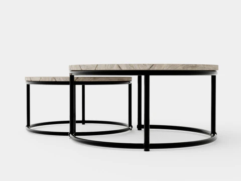 Anson nesting table charcoal 2 set 3D Model