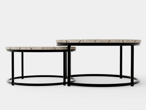 Anson nesting table charcoal 2 set 3D Model