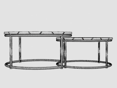 Anson nesting table charcoal 2 set 3D Model