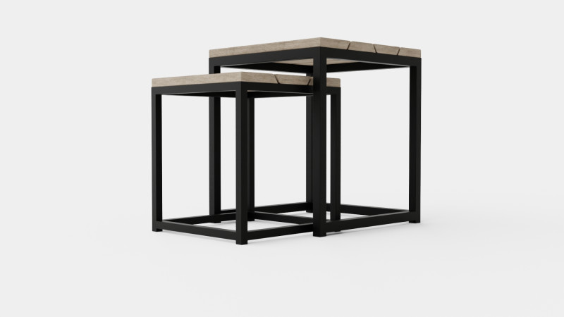 Anson side table charcoal square 2 set 3D Модель .c4d .max .obj .3ds .fbx .stl .blend 
