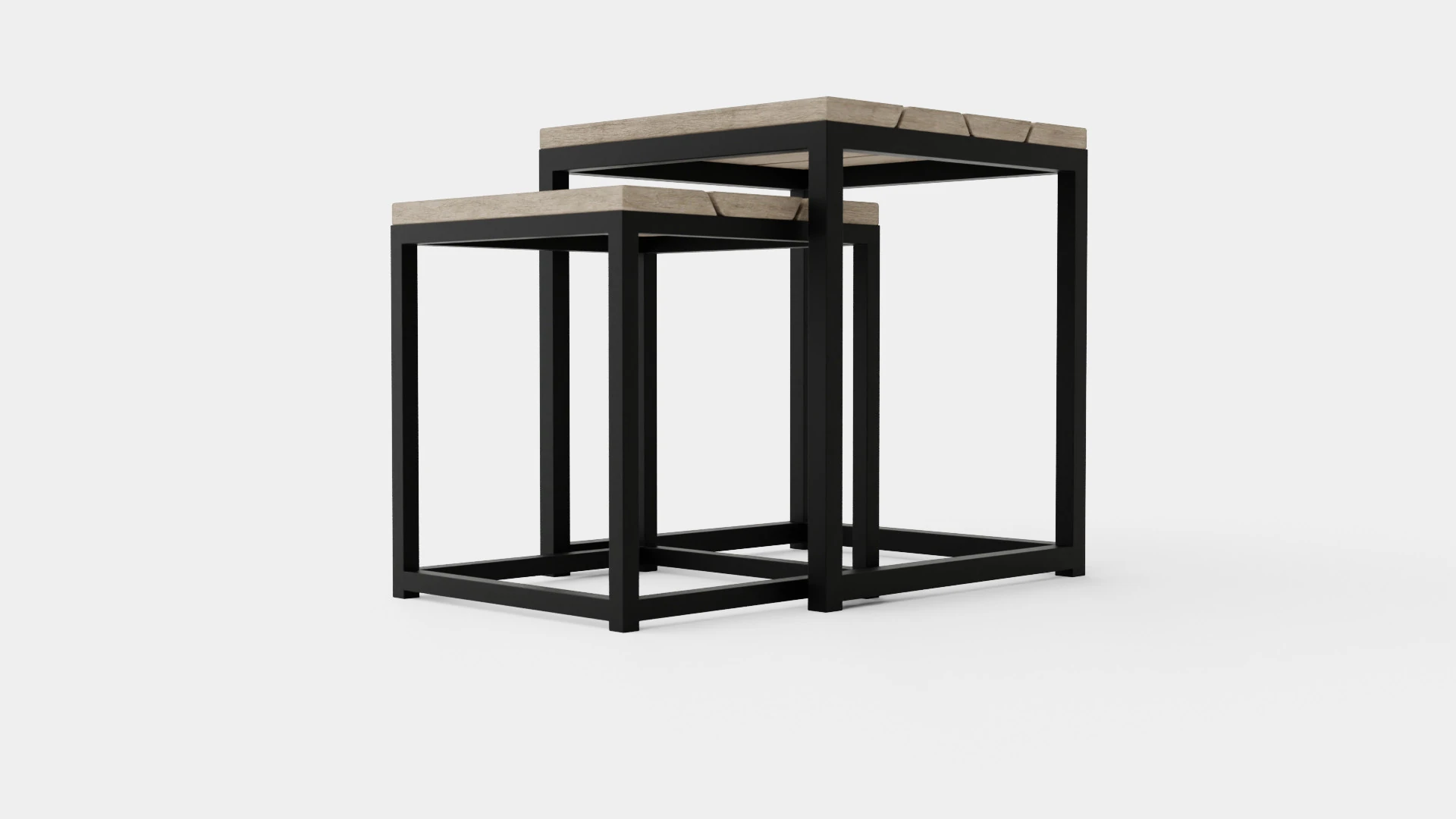 Anson side table charcoal square 2 set 3D Model .c4d .max .obj .3ds .fbx .stl .blend 
