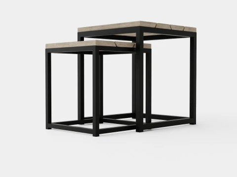 Anson side table charcoal square 2 set 3D Model