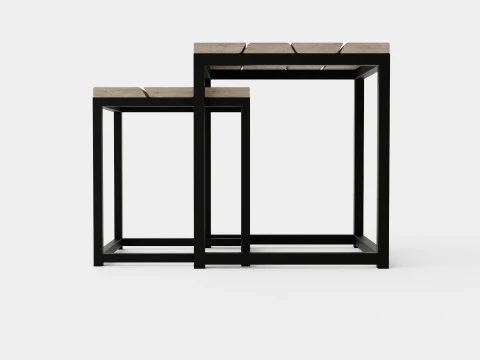 Anson side table charcoal square 2 set 3D Model