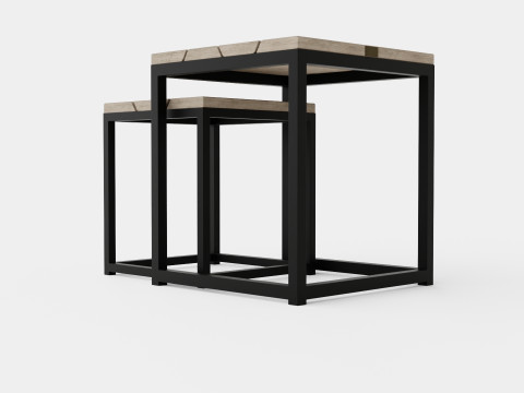 Anson side table charcoal square 2 set 3D Модель