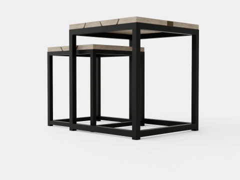 Anson side table charcoal square 2 set 3D Model
