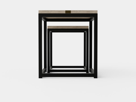 Anson side table charcoal square 2 set 3D Модель