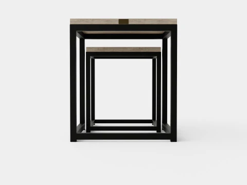 Anson side table charcoal square 2 set 3D Model