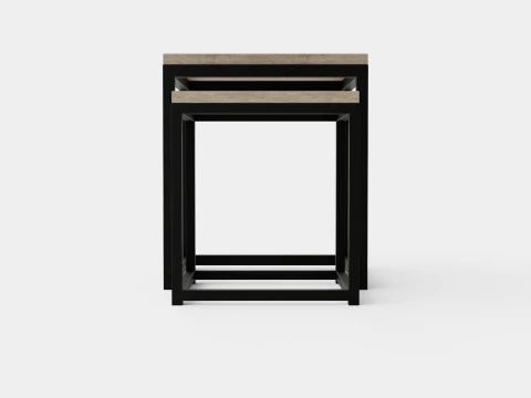 Anson side table charcoal square 2 set 3D Model