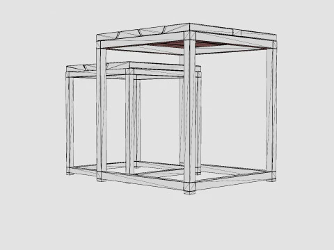 Anson side table charcoal square 2 set 3D Model