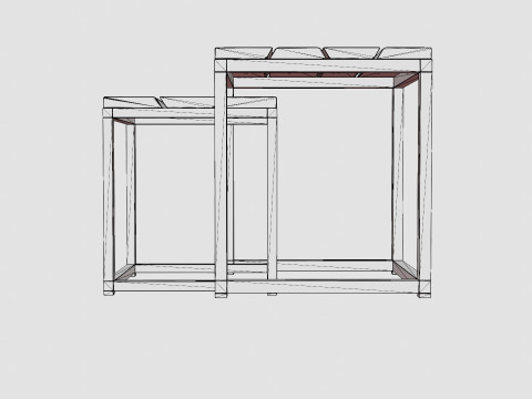 Anson side table charcoal square 2 set 3D Модель