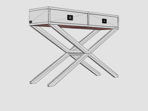 Ashley console table black 3D मॉडल