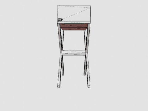 Ashley console table black 3D मॉडल