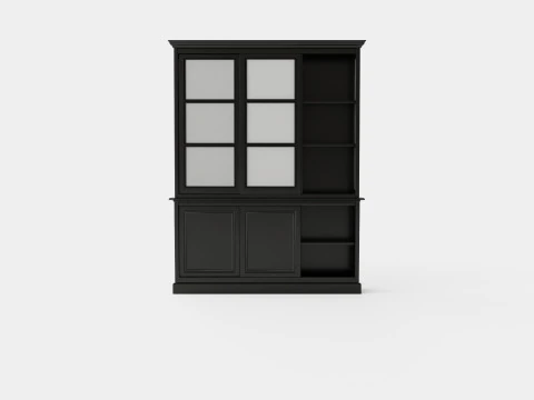 Assonet display cabinet black 3D Model