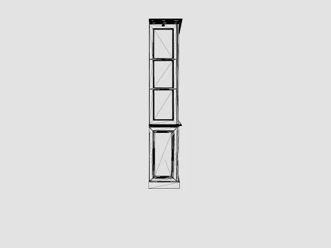 Assonet display cabinet black 3D Model