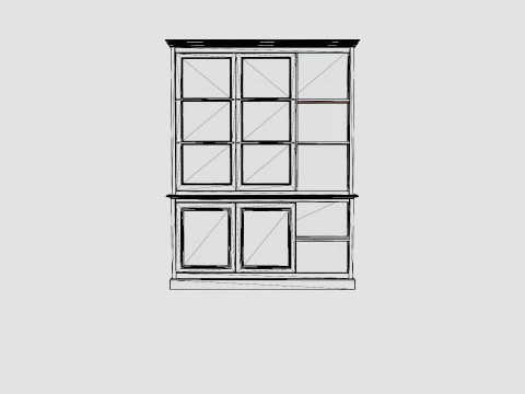 Assonet display cabinet wenge 3D Model