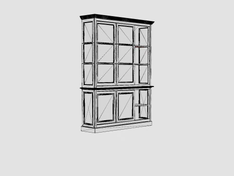 Assonet display cabinet wenge 3D Model