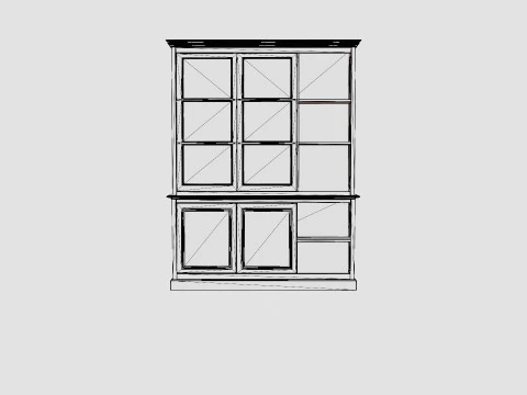 Assonet display cabinet white 3D Model