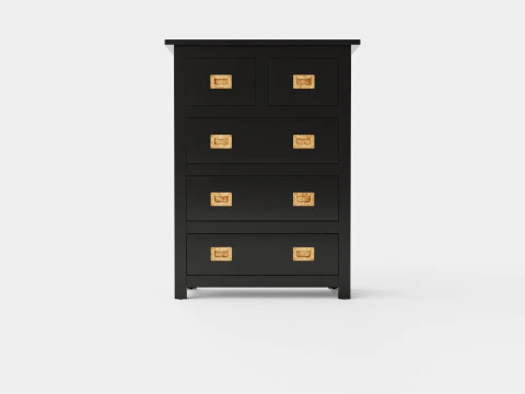 Cassettiera Backbay nera Modello 3D