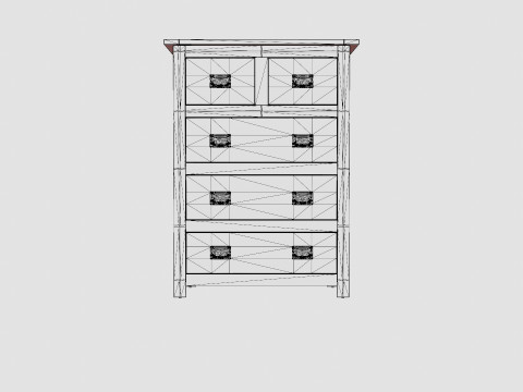 Backbay chest of drawers black 3D 模型