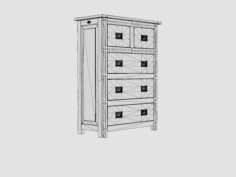 Backbay chest of drawers black 3D 模型