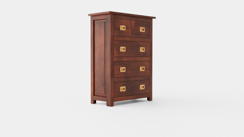 Backbay chest of drawers rich brown 3D Model .c4d .max .obj .3ds .fbx .stl .blend 