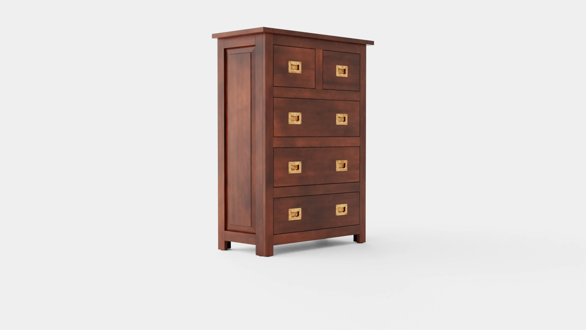 Backbay chest of drawers rich brown 3D Model .c4d .max .obj .3ds .fbx .stl .blend 