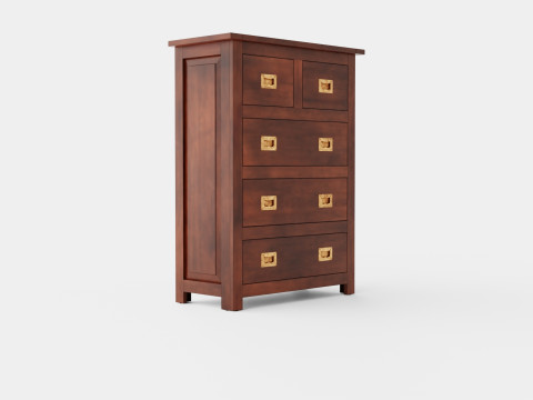 Backbay chest of drawers rich brown 3D 模型