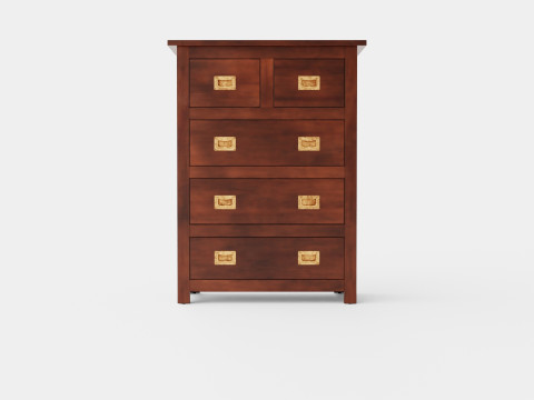 Backbay chest of drawers rich brown 3D Model