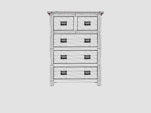 Backbay chest of drawers rich brown 3D Model