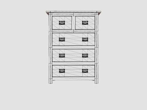 Backbay chest of drawers rich brown 3D Model