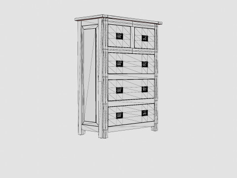 Backbay chest of drawers rich brown 3D Model