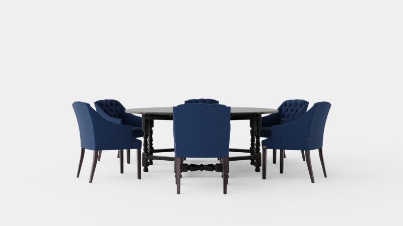 Balmoral black with Delano chair indigo 3D Model .c4d .max .obj .3ds .fbx .stl .blend 