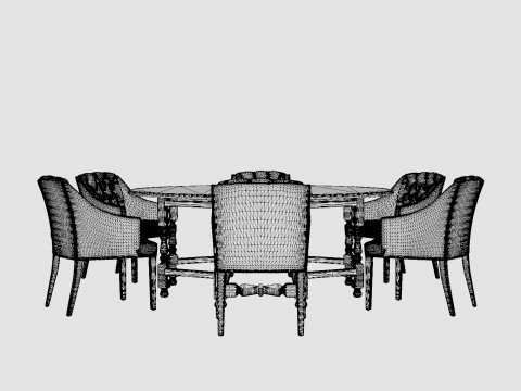 Balmoral black with Delano chair indigo 3D Model