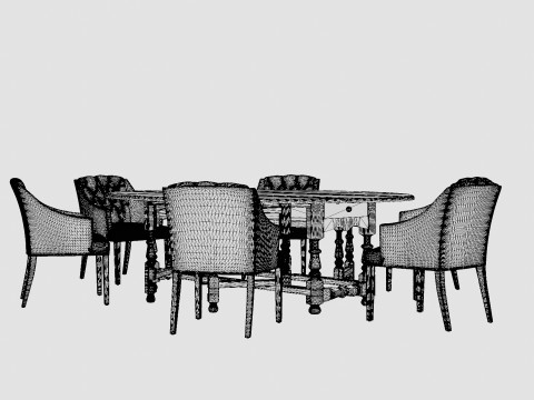 Balmoral black with Delano chair indigo 3D Model