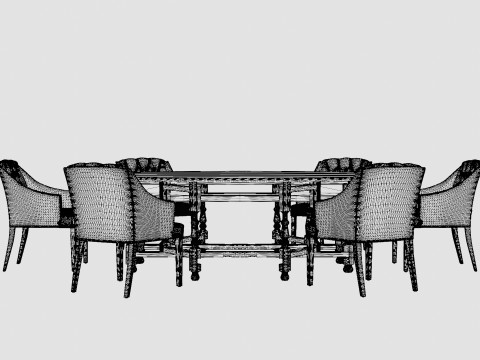 Balmoral black with Delano chair indigo 3D Model