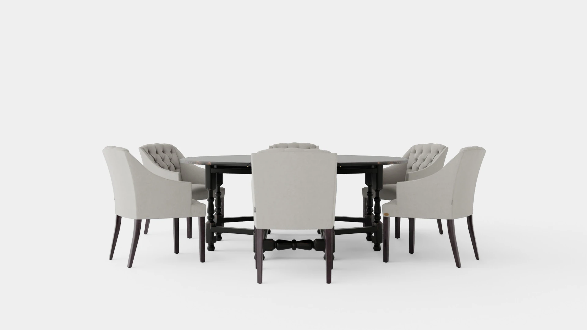Balmoral black with Delano chair sand 3D Model .c4d .max .obj .3ds .fbx .stl .blend 