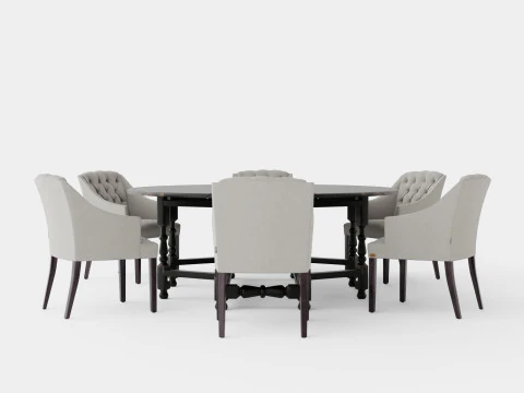 Balmoral-Schwarz mit Delano-Stuhlsand 3D Modell