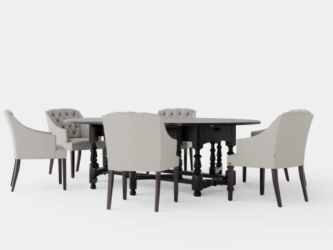 Balmoral black with Delano chair sand 3D Model