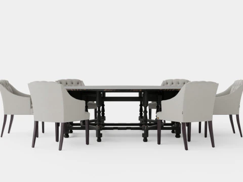 Balmoral black with Delano chair sand 3D Model