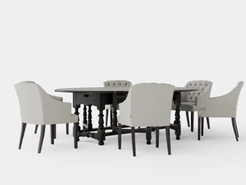 Balmoral black with Delano chair sand 3D Model