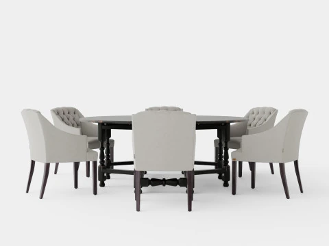 Balmoral black with Delano chair sand 3D Model