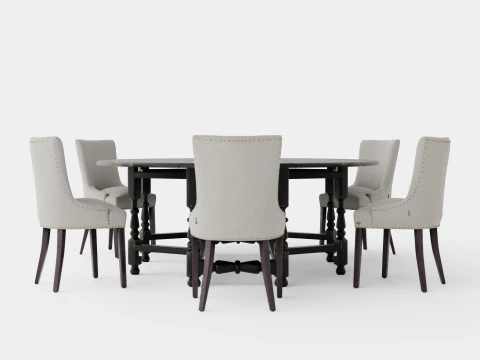 Balmoral-Schwarz mit Hudson-Stuhlsand 3D Modell