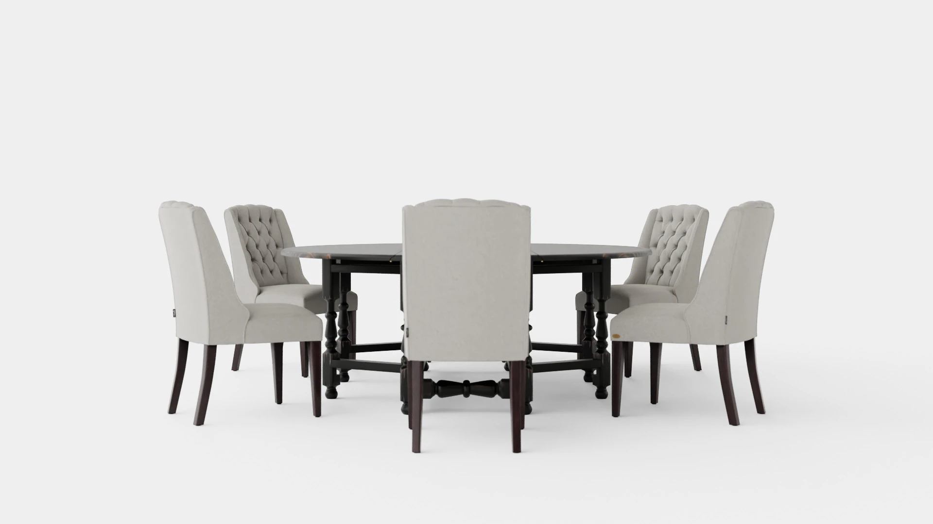 Balmoral black with Venice chair sand 3D Model .c4d .max .obj .3ds .fbx .stl .blend