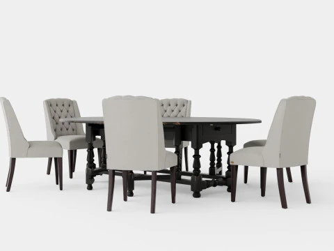 Balmoral black with Venice chair sand 3D Model