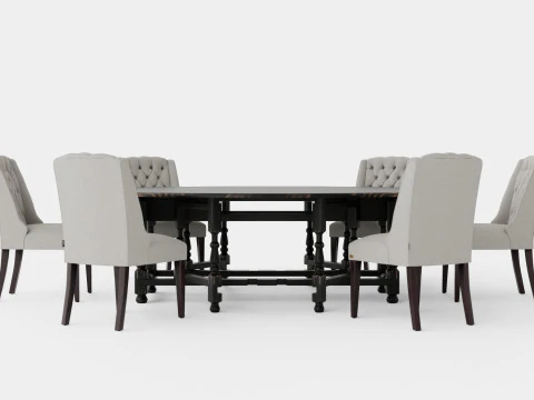 Balmoral black with Venice chair sand 3D Model