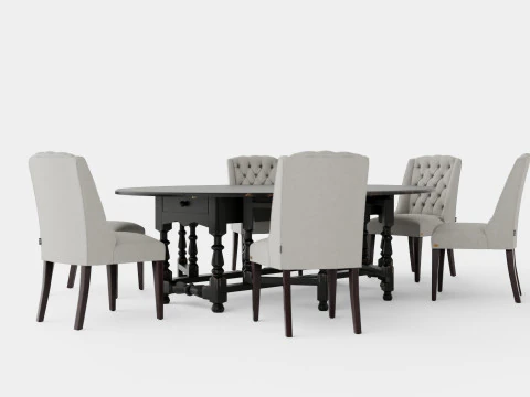 Balmoral black with Venice chair sand 3D Model