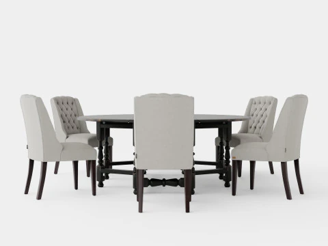 Balmoral black with Venice chair sand 3D Model