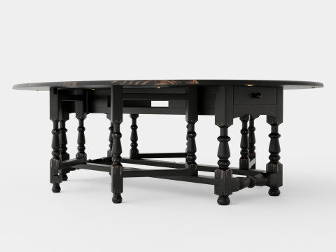 Balmoral dining table black 3D 模型