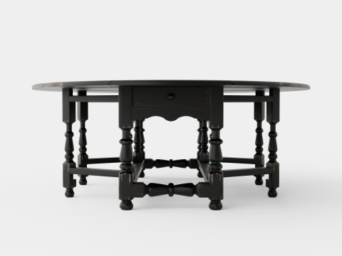 Balmoral dining table black Modèle 3D